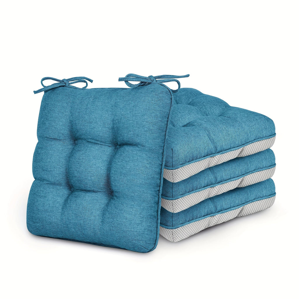Memory Foam Chair Cushions 4/8 Pack, Non-Slip Seat Pads for Dining Chairs, Kitchen, Office & Patio ¨C Indoor Outdoor Chair Pads M/L Size