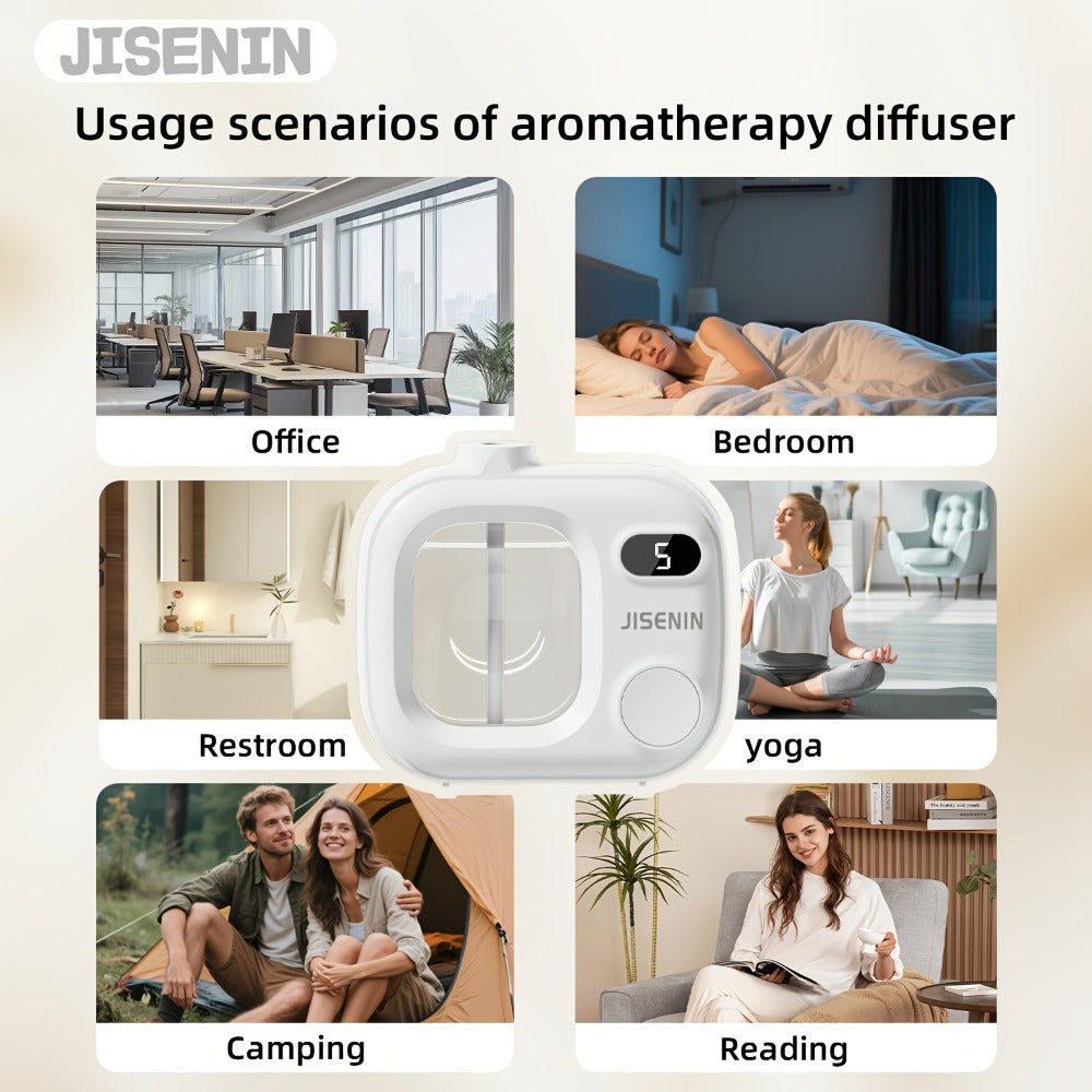 Essential Oil Diffuser Waterless Hanging Diffuser 5 Spray Modes 500mAh Rechargeable with Essential Oil Sets for Bedroom Office Hotel Kitchen Bathroom Desk Decor Aromatherapy Gift