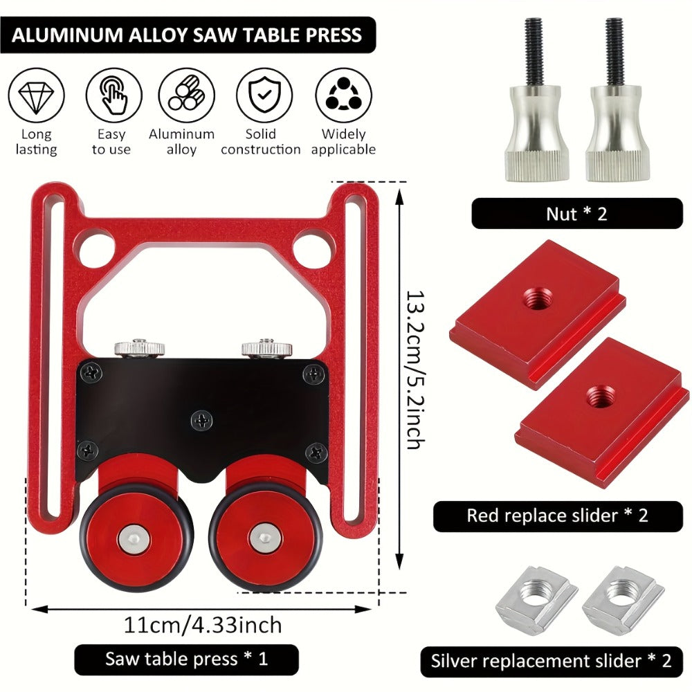 Feather Boards for Table Saw and Router Table with Elastic One-Way Wheels Safe Stock Feeding Woodworking Accessory Adjustable Fence Guide Anti-Kickback Tool Set