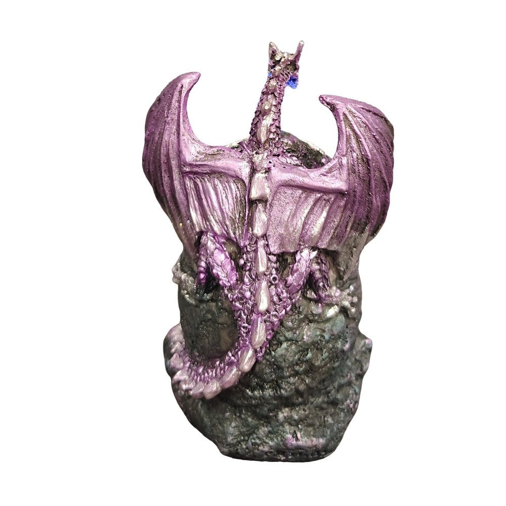 Dragon Figurine Statue Guarding Crystal Cave Polyresin Collectible Home Decor Sculpture Fantasy Dragon Gift for Birthday Housewarming Holiday Room Office Shelf Decor