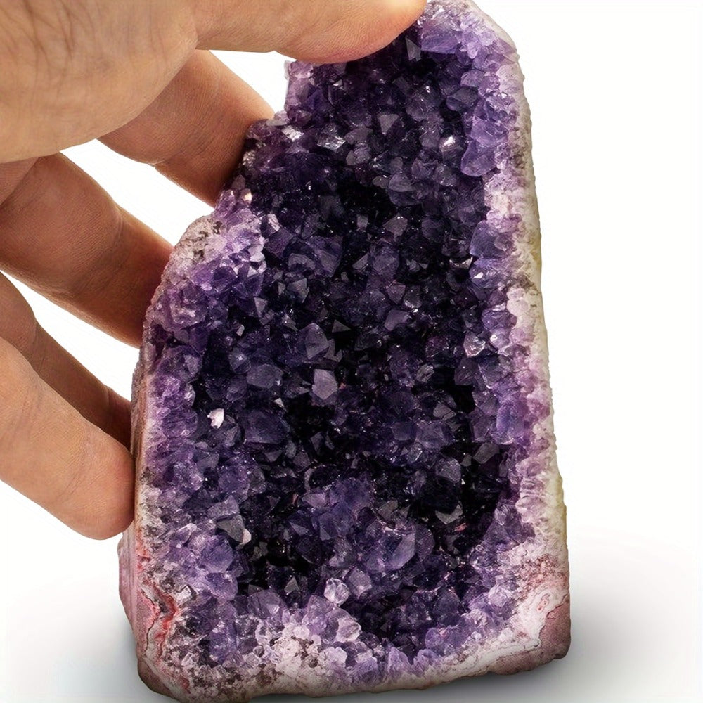 Amethyst Crystal Cave Cluster Natural Uruguayan Polished Edges Geode Home Office Decor Meditation Healing Crystal Birthday Holiday Hanukkah Thanksgiving Gift