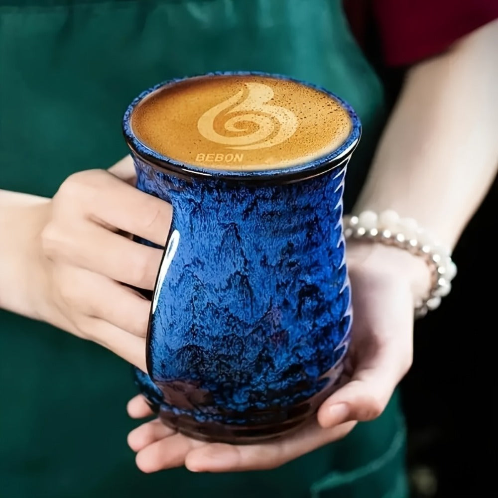 Ceramic Coffee Mug 18 Oz ¨C Vintage Kiln-Fired Hand Warmer Cup with Speckled Glaze ¨C Insulated Large Coffee Cup for Home & Office ¨C Unique Gift for Christmas, Valentine's Day & Holidays