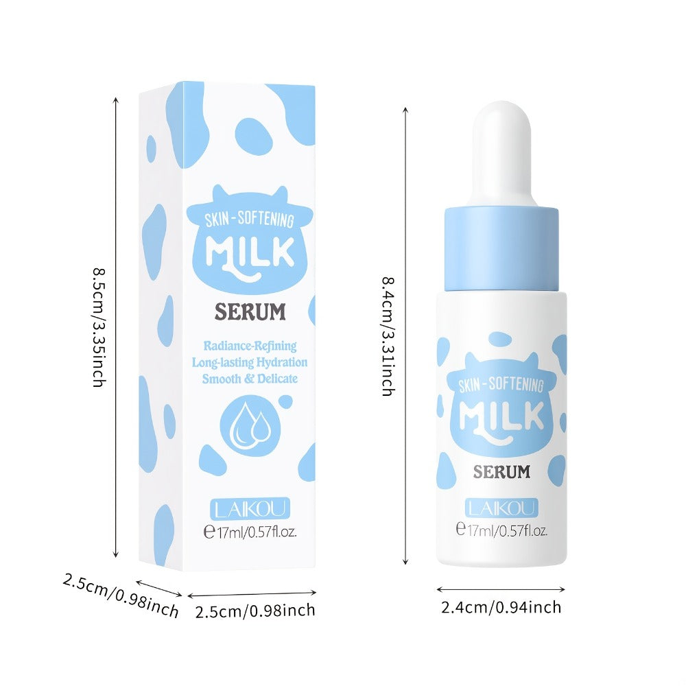 Milk Radiant Face Serum with Niacinamide Vitamin E Shea Butter Deep Hydrating Day Night Essence Brightening Moisturizing Anti-Aging Skin Glow Serum 17ml