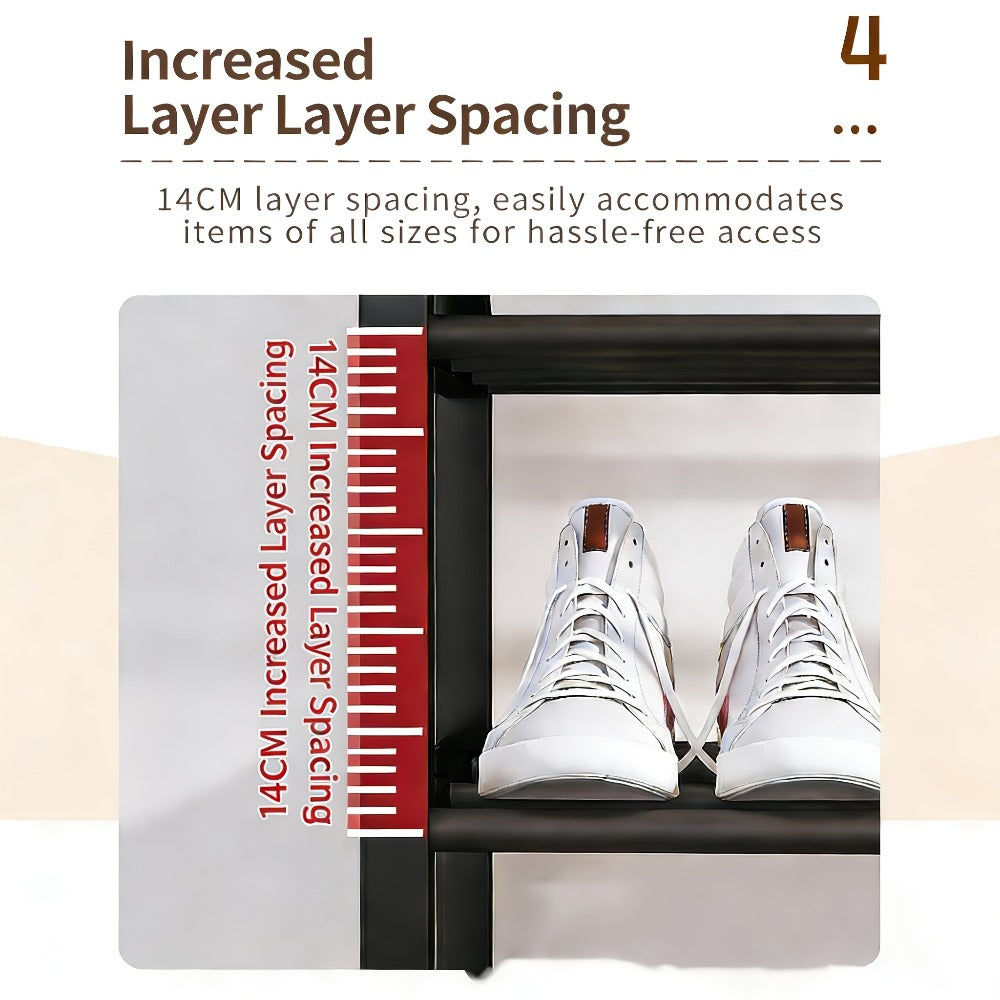 5 Layer Shoe Rack Space Saving Narrow Design | Floor to Ceiling Shoe Storage Organizer | Durable Entryway Closet Living Room Door Shoe Shelf in White