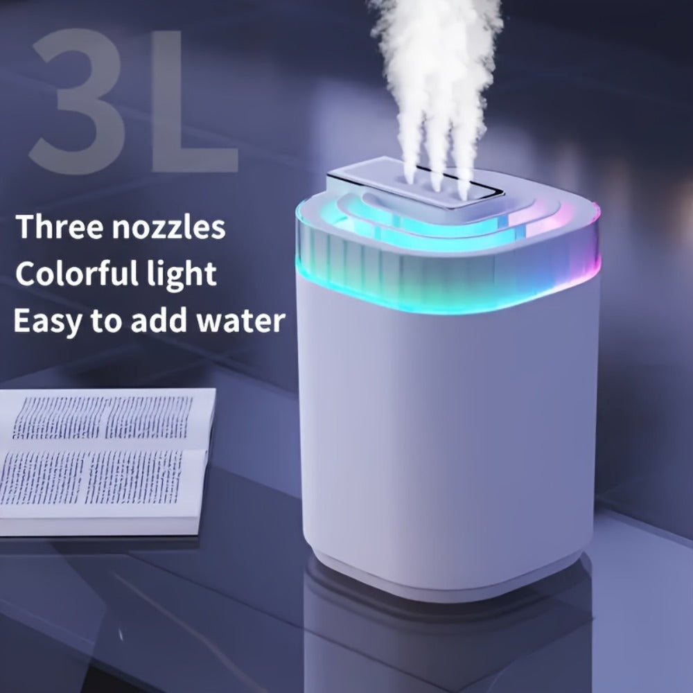 Ultrasonic Humidifier for Bedroom Desktop 1300ml Large Capacity Dual Spray Quiet Operation 10H Runtime USB Powered Anti Dry-Burn Night Light Cool Mist Humidifier for Home Office Baby Room
