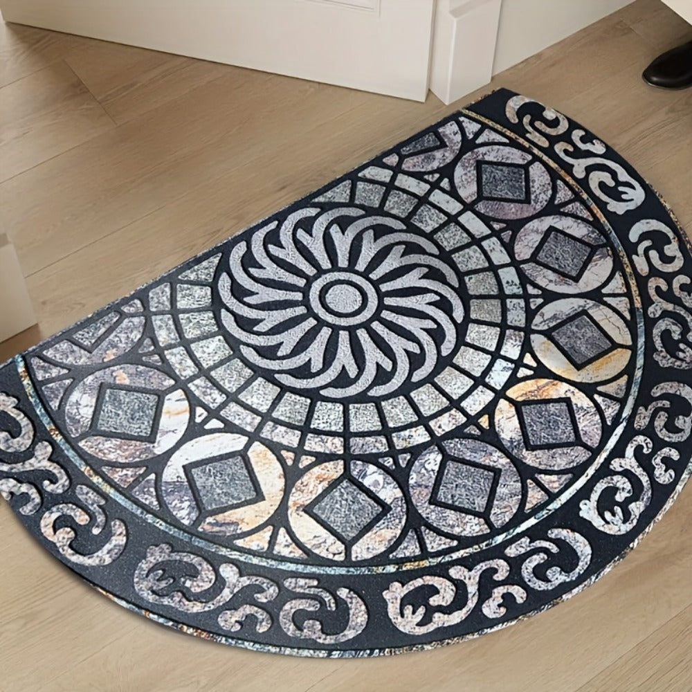 Outdoor Door Mat Heavy Duty Non-Slip Welcome Mat for Front Door Entrance Patio Porch, Durable Low-Profile Rug, Multiple Colors & Sizes, Light Blue Brown Dark Blue Gray Rainbow