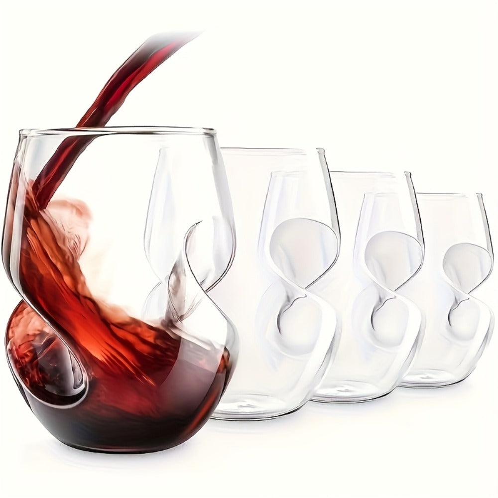 Borosilicate Drinking Glasses Set of 2 ¨C 16 Oz Elegant Curved Glassware for Wine, Iced Coffee, Mojitos, Juice & Whiskey ¨C Perfect for Parties, Weddings, Picnics & Gatherings