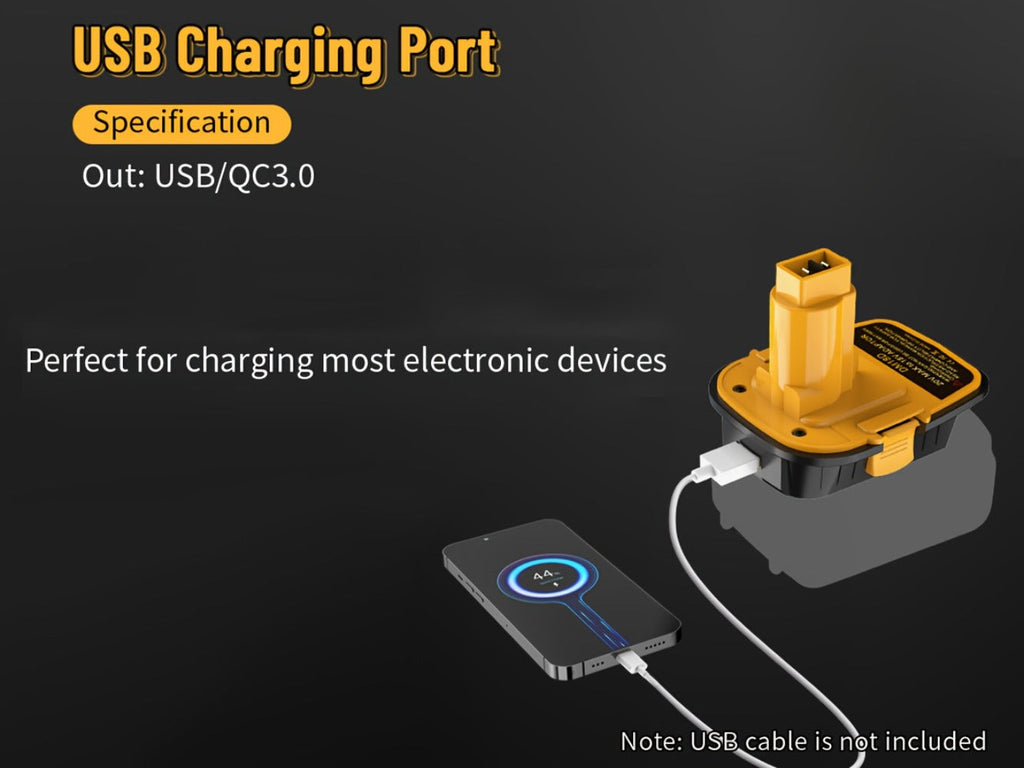 Battery Adapter DM18D DeWalt 18V to 20V Converter with USB Port Compatible with DeWalt 20V & Milwaukee 18V Li-Ion Batteries for DeWalt 18V Cordless Tools 3 Pack