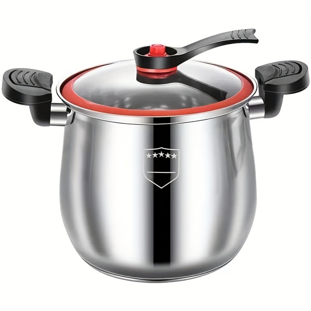 Stainless Steel Quick Cooking Pot with Lid Large Capacity ¨C Food-Grade Non-Stick Scratch-Resistant Saucepan | Induction & Gas Stove Compatible Stew Soup Pot Even Heating Kitchen Cookware