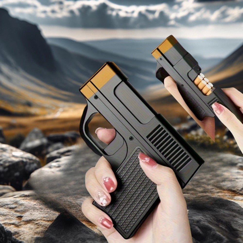 Cigarette Box Lighter Creative Design ¨C Windproof Butane Torch with Adjustable Flame, Cigar & BBQ Lighter, Outdoor Portable Kitchen Baking Essential, Unique Gift Idea (Butane Not Included)