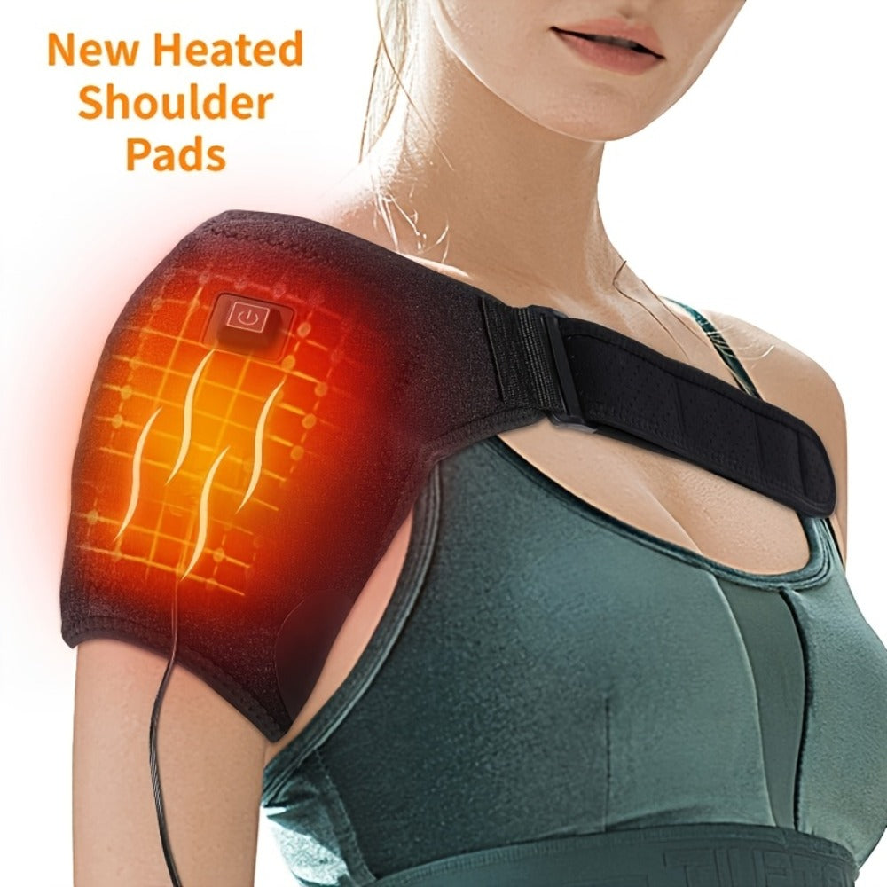 USB Heated Shoulder Pad with 3-Speed Temperature Control ¨C Electric Heating Wrap for Shoulder & Neck Pain Relief, Keep Warm Massage Tool, Gift for Men & Women