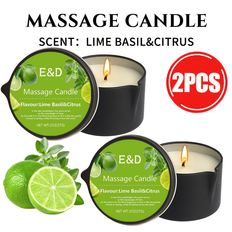 Massage Oil Candle 2-in-1 Soy Wax Scented Candle with Essential Oil Warm Moisturizing Body Lotion 20+ Scents Spa Pedicure Nail Salon Wedding Valentine Gift for Women