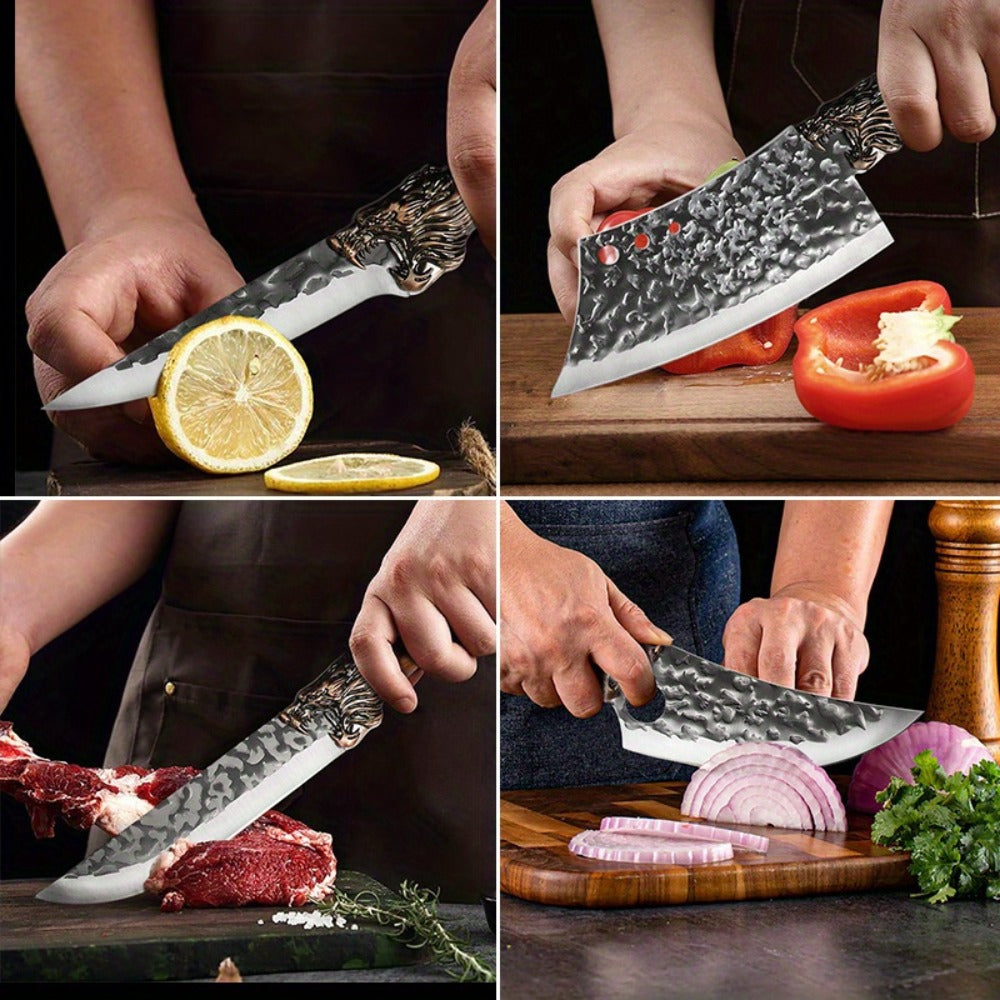 Kitchen Knife Set 3/7pc Professional Chef Knife Set with Butcher Boning Scissors | Stainless Steel Cooking Knives for Home Hotel Camping