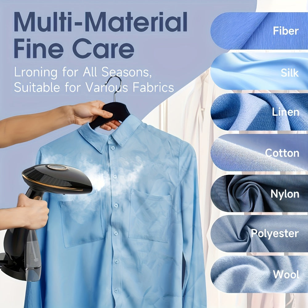 Handheld Garment Steamer 1500W Portable Fabric Steamer Quick Heat Continuous Steam for Removing Wrinkles Creases from Clothes Curtains Upholstery Travel Home Use