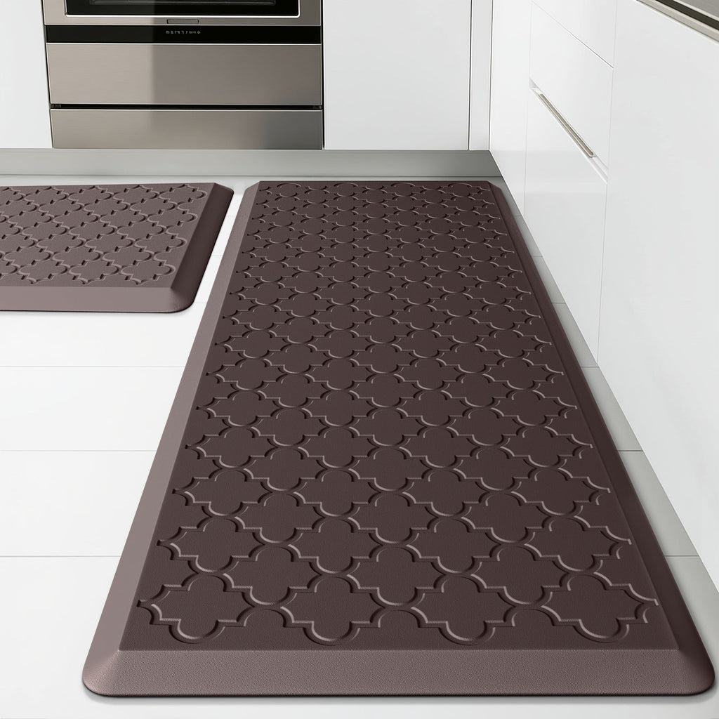 Anti Fatigue Kitchen Mat Set 2 Piece Cushioned Non-Slip Standing Mat for Kitchen Sink Office Laundry Floor Comfort