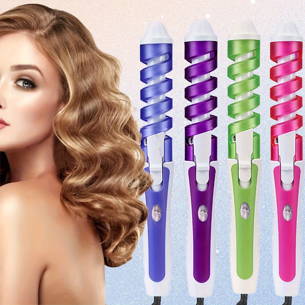 Automatic Spiral Curling Iron 360¡ã Electric Hair Curler - Auto Rotating Curl Wand, Lightweight & Portable, Easy to Use, Includes 2 Clips & 1 Comb, Gift for Women, Pink, Purple, Blue