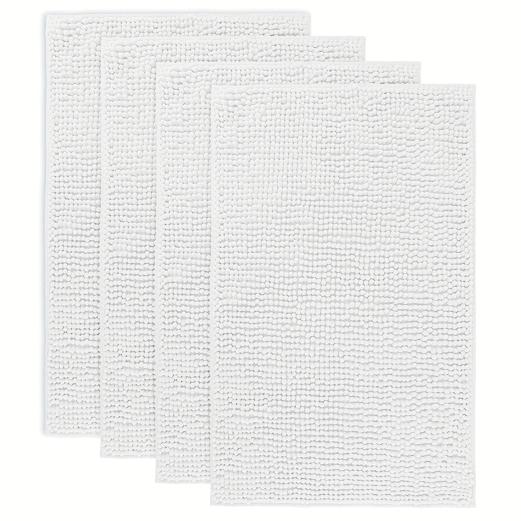 Chenille Bath Rug Extra Thick Soft Absorbent Non-Slip Bathroom Mat Machine Washable, Multiple Sizes & Colors