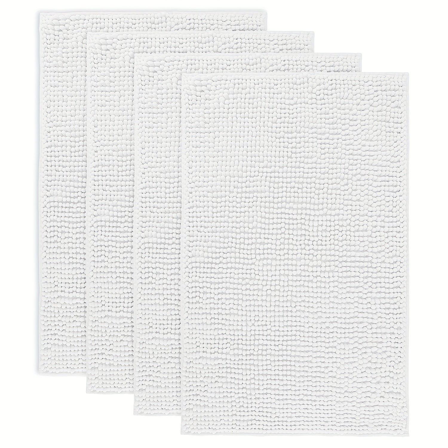 Chenille Bath Rug Extra Thick Soft Absorbent Non-Slip Bathroom Mat Machine Washable, Multiple Sizes & Colors