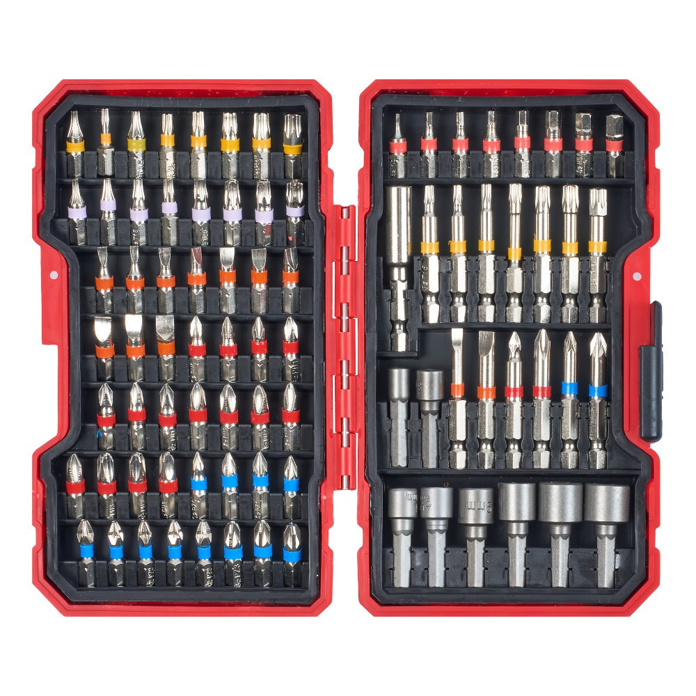 83-Piece Impact Driver Drill Bit Set S2 Steel Cross Slotted Square Star Hex Torx Bits with Magnetic Holder for Home Improvement DIY Projects