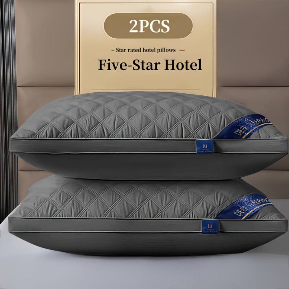 Queen Size Pillows for Side Sleepers ¨C 800g Heavyweight Hotel Collection, Hypoallergenic Down Alternative, Ultra-Plush & Resilient, Machine Washable 20x30 Inches ¨C Available in 1, 2 & 4 Pack (White/Gray)