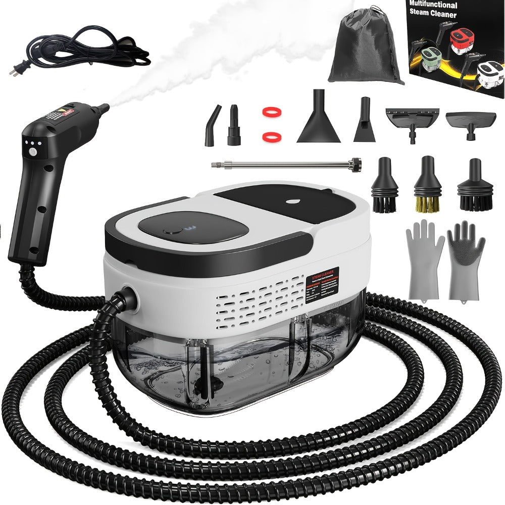 Handheld Steam Cleaner 1500W High Pressure 54.1oz Tank 3-Level Adjustable Portable Steamer for Home Car Furniture Tile Grout Bed Bugs Bathroom Kitchen Floor Upholstery
