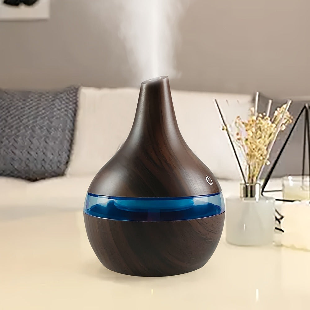 2-Pack Cool Mist Humidifier & Aromatherapy Essential Oil Diffuser ¨C Includes 16 Essential Oils & 7-Color Lights, 10.14oz Home Diffuser Set for Bedroom, Living Room & Office, Black