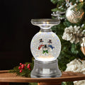 Snowman Water Globe Candle Holder Pedestal Compatible with Bath & Body Works 3-Wick Candles - Winter Christmas Centerpiece Table Decor