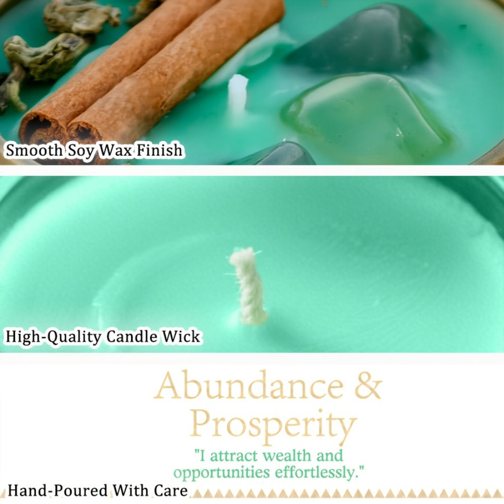 Manifestation Candles Scented Soy Wax with Crystal & Guidance Card for Meditation Yoga Focus | Law of Attraction Abundance Candle | Christmas Birthday Gift for Women