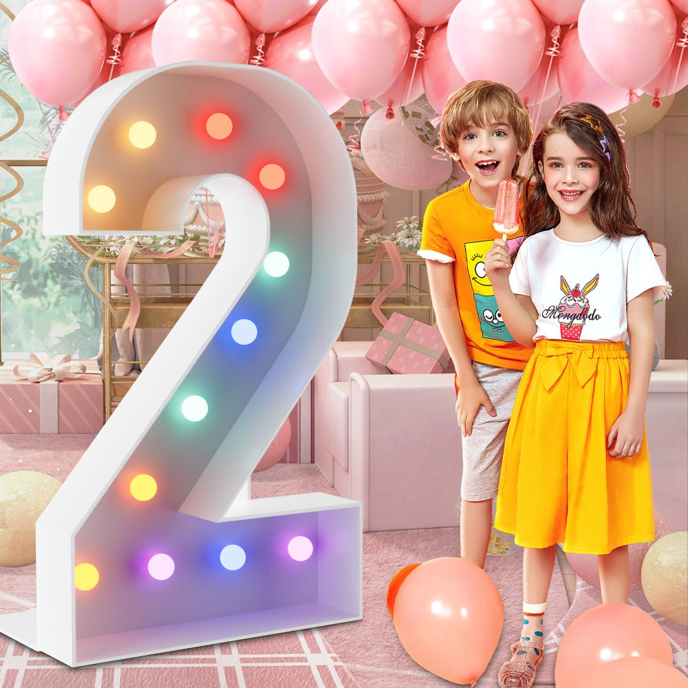 Marquee Number Lights 4 Feet Tall LED Light Up Numbers 0-9 20 for Birthday Party Anniversary Graduation Decoration 11 Colors 3 Flash Modes Foam Board String Lights Included