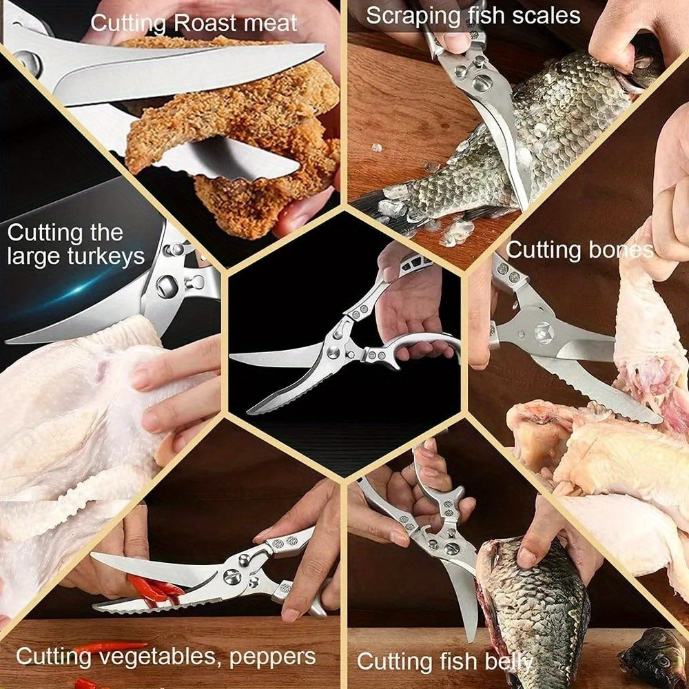 Kitchen Knife Set 3/7pc Professional Chef Knife Set with Butcher Boning Scissors | Stainless Steel Cooking Knives for Home Hotel Camping