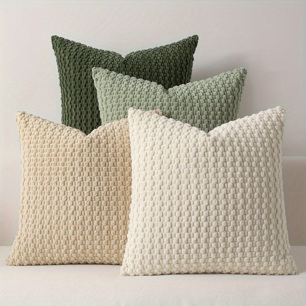 Velvet Throw Pillow Covers 4-Pack 20x20 Inch - Double-Sided Soft Cushion Covers with Zipper Closure, Machine Washable Decorative Pillowcases for Sofa Couch Bed Chair & Modern Home Decor