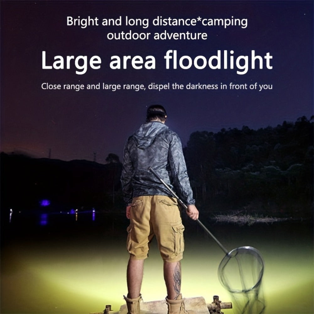 LED Headlamp 2 Pack USB Rechargeable IP44 Waterproof | 5 LED Multi-Mode Head Flashlight | Hands-Free Light for Camping Running Fishing Hiking Outdoor Adventures