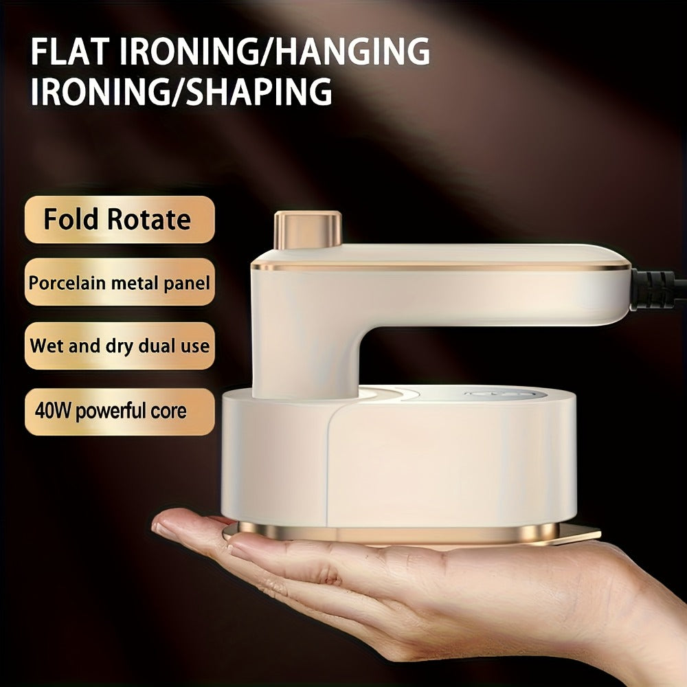 Portable Steam Iron for Clothes ¨C 40W Handheld Folding Steamer with 180¡ã Rotating Head, Fast Heating & Quick Wrinkle Removal for Travel, Dorm, Home & Office