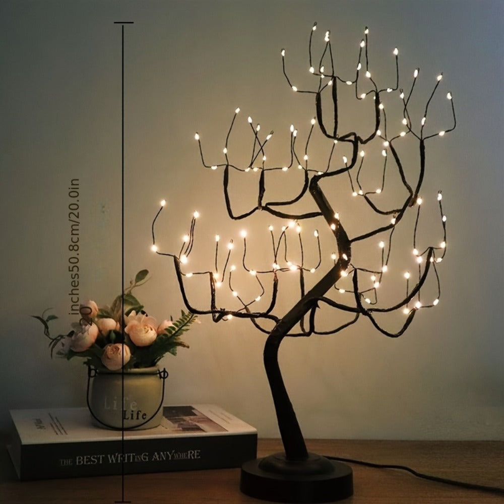 LED Tabletop Tree Light 20 Inch, 108 LED Fairy Lighted Branch Tree Lamp with 8 Lighting Modes & Timer, USB or Battery Powered Desk Decor for Bedroom Home Office Christmas Halloween