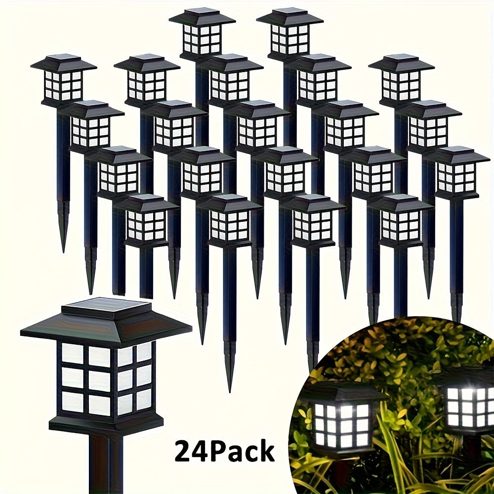 Solar Garden Lights Outdoor Waterproof Landscape Pathway Lights Solar Powered LED Stake Lights for Yard Patio Walkway Holiday Decor Warm White Colorful