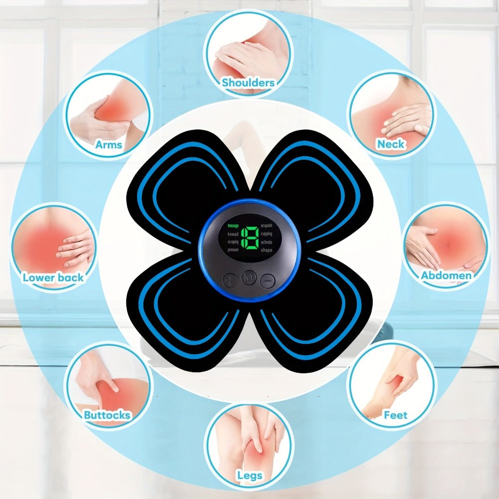 EMS Muscle Stimulator Massager Patch ¨C Full Body Electric Massage Device with 8 Modes & 19 Intensity Levels for Shoulder, Arm, Leg, Waist & Cervical Spine Pain Relief