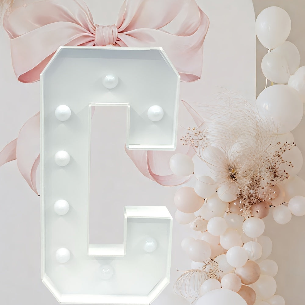 Marquee Letter Lights Warm White LED - 3FT Light Up Letters A-Z for Birthday, Anniversary, Wedding & Party Decor, Battery Powered KT Board Lighted Alphabet Signs for Wall & Indoor Display