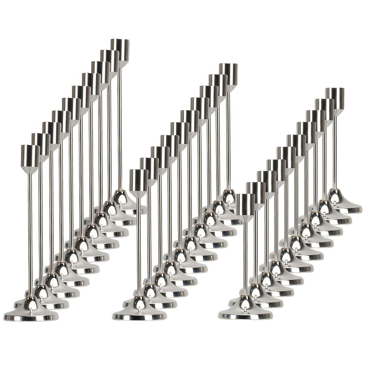 Metal Cone Candle Holders 30-Pack ¨C Elegant Taper Candle Holder Set for Christmas, Halloween, Weddings & Parties ¨C Polished Finish Tabletop Decor for Home, Hotel & Events