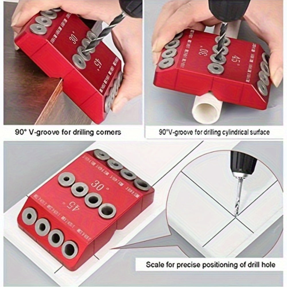 Metal Drill Guide Jig 30¡ã 45¡ã 90¡ã with Allen Wrench ¨C Precise Multi-Angle Drilling for Cable Railing, Lag Screw, Deck Post & Stair Handrail Installation