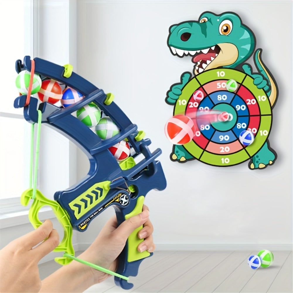 Dinosaur Sticky Target Ball Set with Blue Bow ¨C Multiple Game Modes, Party Favor for Kids, Safe & Durable Fun Toy Gift for Her & Him