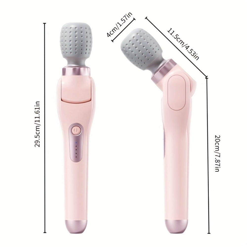 Electric Handheld Massager 180¡ã Foldable Massage Stick | 5-Speed Vibration USB Rechargeable Rotating Head | Full Body Relief Neck Back Shoulder Leg Waist | Portable Cordless Massager Gift for Women Men
