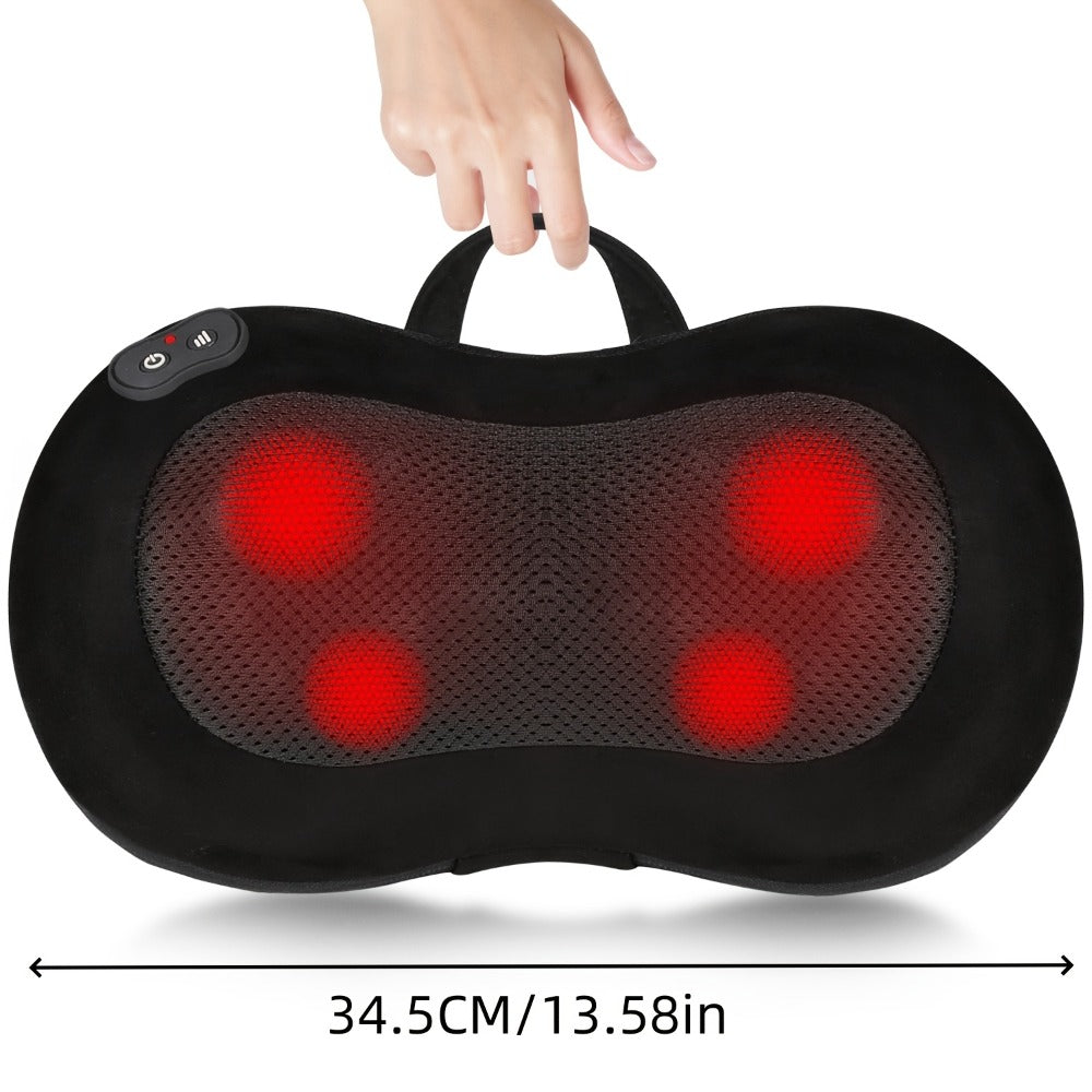 Neck & Back Massager Pillow with Heat ¨C Wireless 3D Kneading Acupressure Electric Massage Pillow for Lumbar, Shoulder & Neck Pain Relief, Portable Unisex Gift