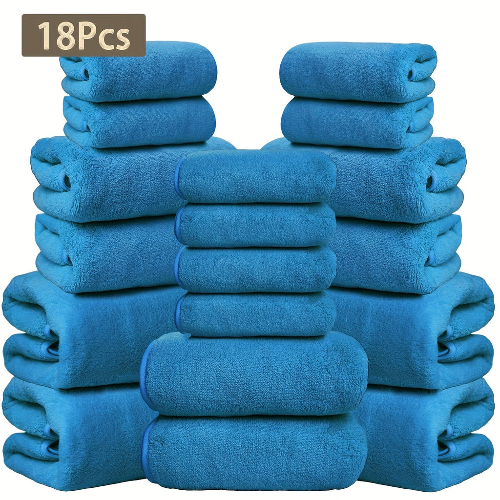 Coral Velvet Bath Towel Set 18pcs ¨C 4 Bath Towels 4 Hand Towels 10 Washcloths Hotel Quality Soft Absorbent