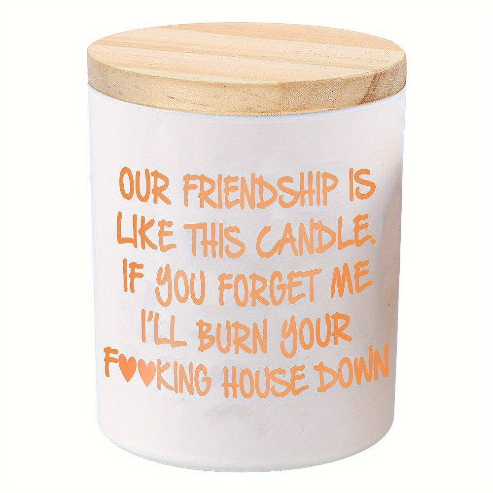 Lavender Scented Soy Candle Best Friend Gift for Women ¨C Engraved Glass Friendship Candle, Funny Unique Birthday Christmas Gift for Friends, Novelty BFF Gift Idea for Her, 12+ Hour Burn
