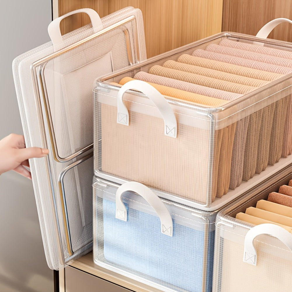 Storage Boxes Waterproof Steel Frame 26L Collapsible Fabric Bins for Clothing Household Sundries Closet Bedroom Organization Space Saving Home Storage Containers with Lid
