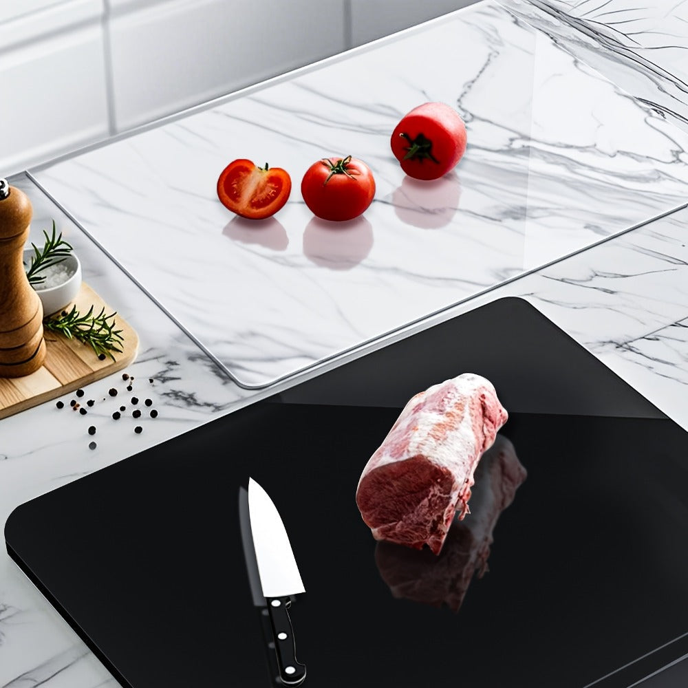 Acrylic Cutting Board Large Anti-Slip 17x23 Inch ¨C Clear & Black Countertop Protector for Kitchen & Restaurant ¨C Food Safe Non-Slip Chopping Board for Fruit, Meat & Meal Prep