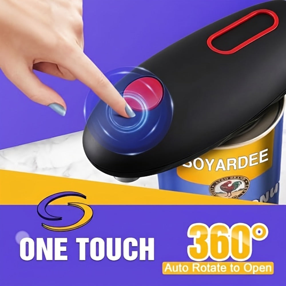 Electric Can Opener, One-Click Auto Shut-Off with Smooth Edge Cut ¡ª Safe & Easy for Elderly, Arthritis, Weak Grip | Fits All Round & Oval Cans | Great Gift for Home, Camping & Kitchen