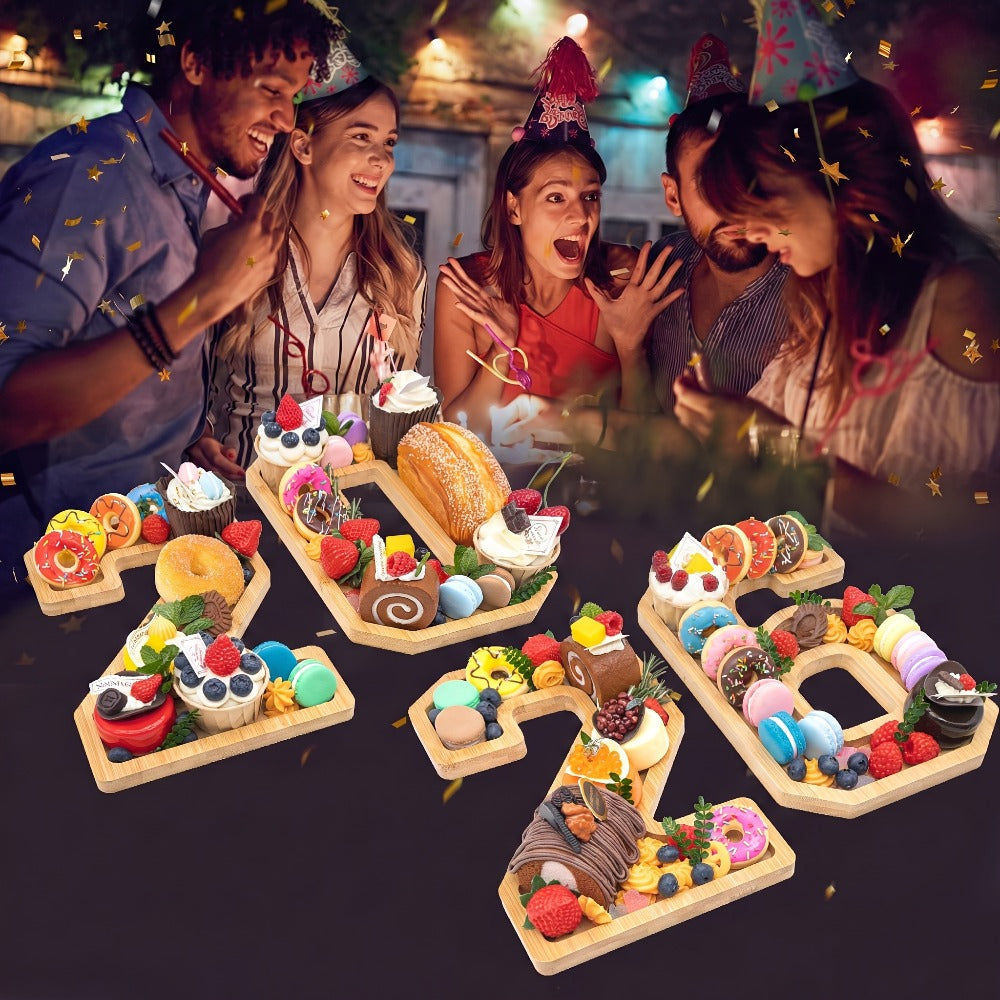 Graduation Charcuterie Board Decorations 4pcs Wooden Number Box with 14 Balloons ¨C 2026 GRAD Fillable Party Supplies