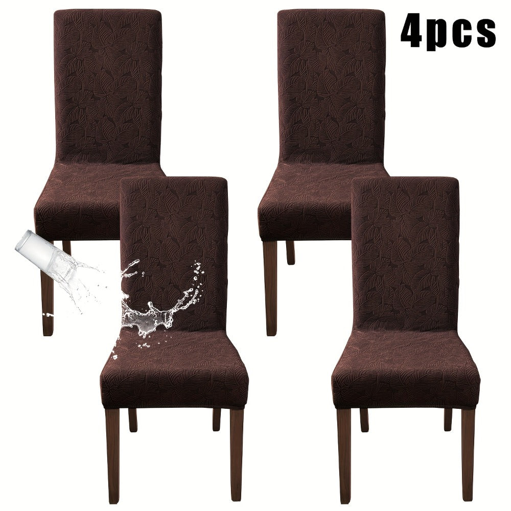 Stretch Dining Chair Covers Set of 4/6 - Plant Print Slipcovers for Dining Room Kitchen Chairs, Elastic Parsons Chair Protector, Home Decor
