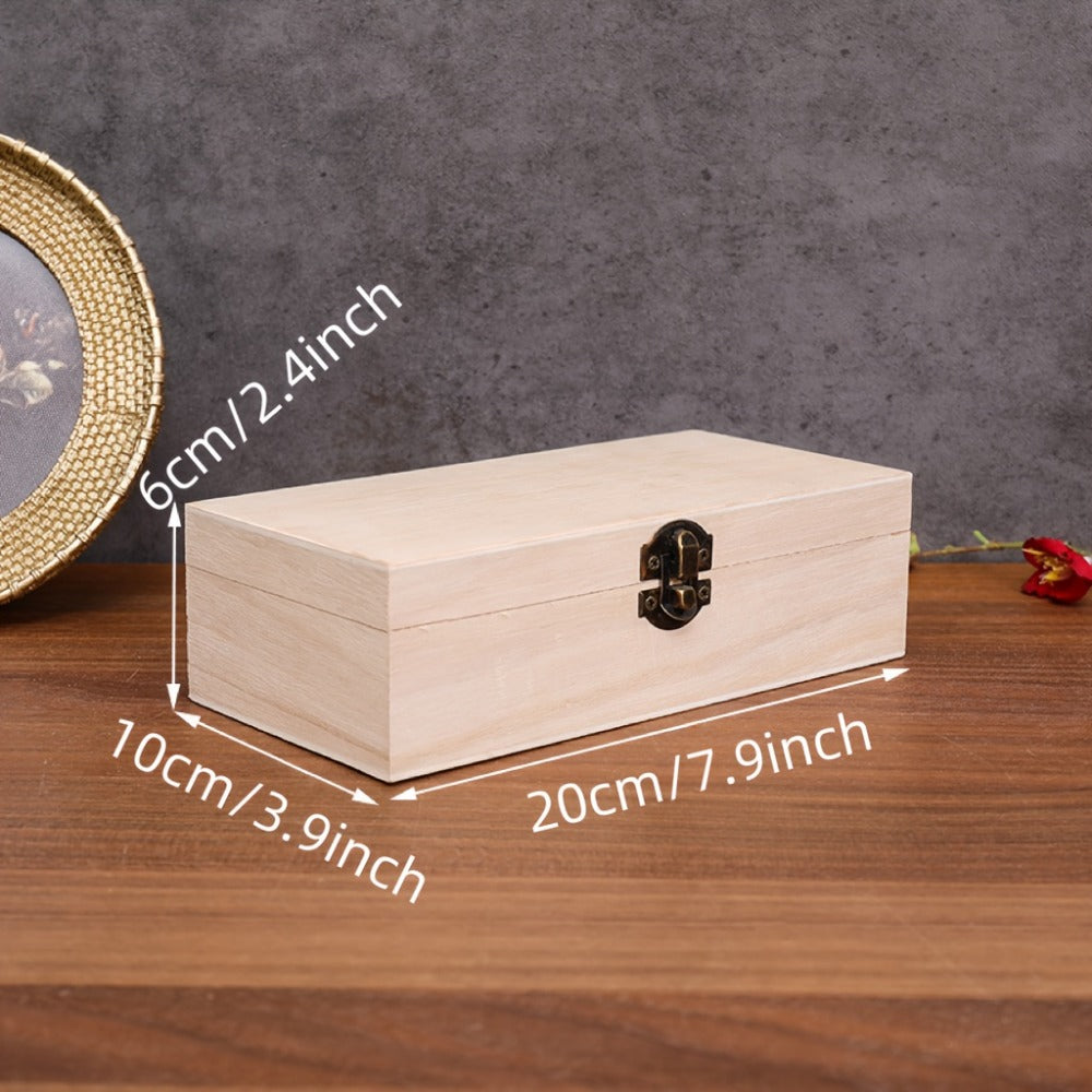 Jewelry Box with Lid & Lock Clasp Set of 3 ¨C Vintage Wooden Storage Boxes for Jewelry, Daily Essentials & Gift Packaging, Versatile Home Organizer in 3 Colors